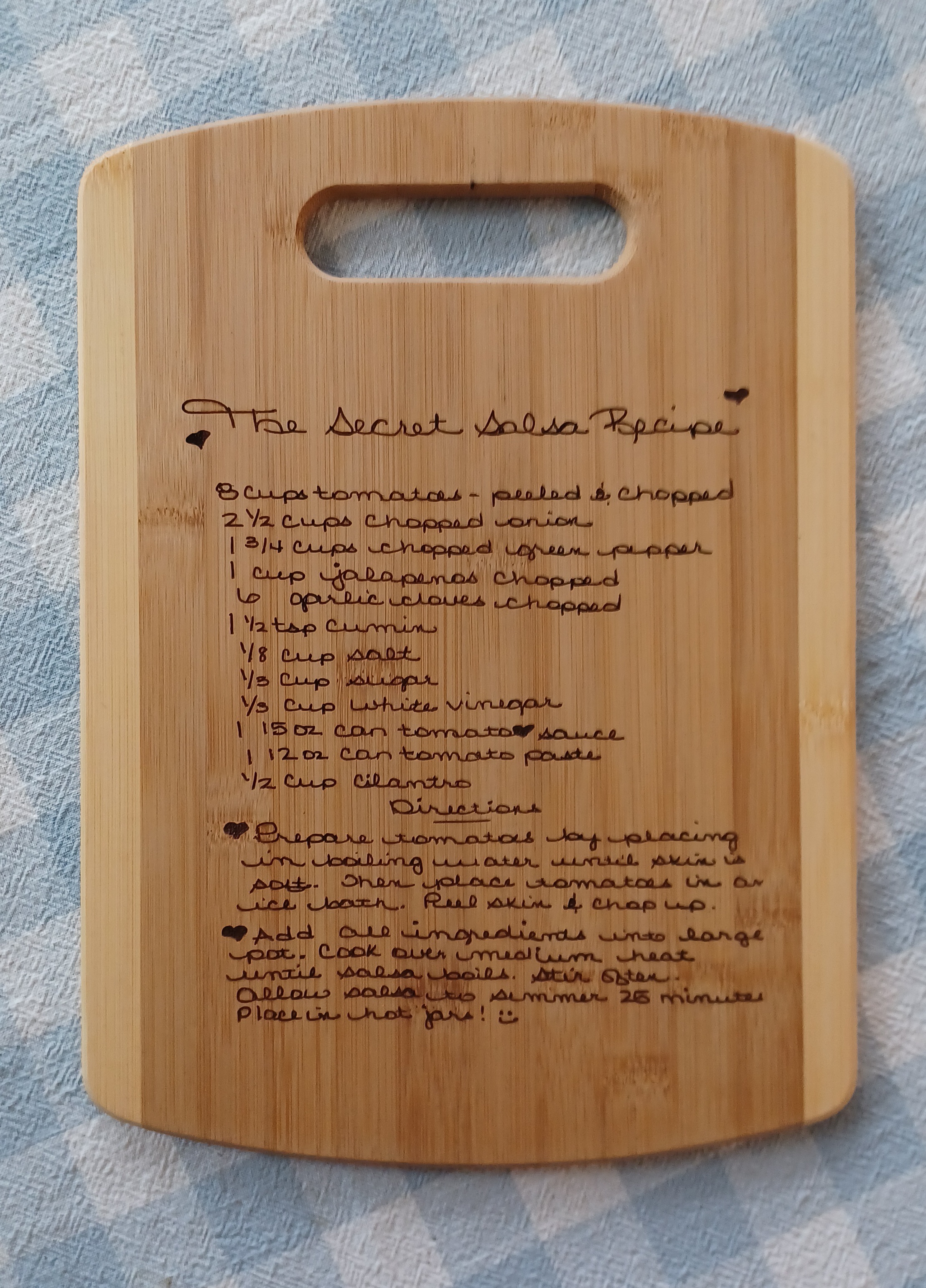 Recipe cutting board
